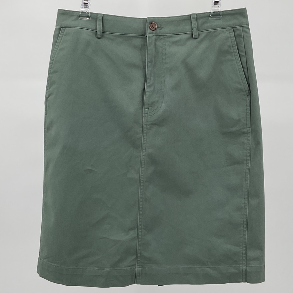 J.Crew Sage Green Cotton Chino Midi Skirt Size 10